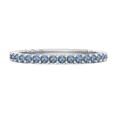 London Blue Topaz Eternity Band Ring - 925 Sterlingsilber