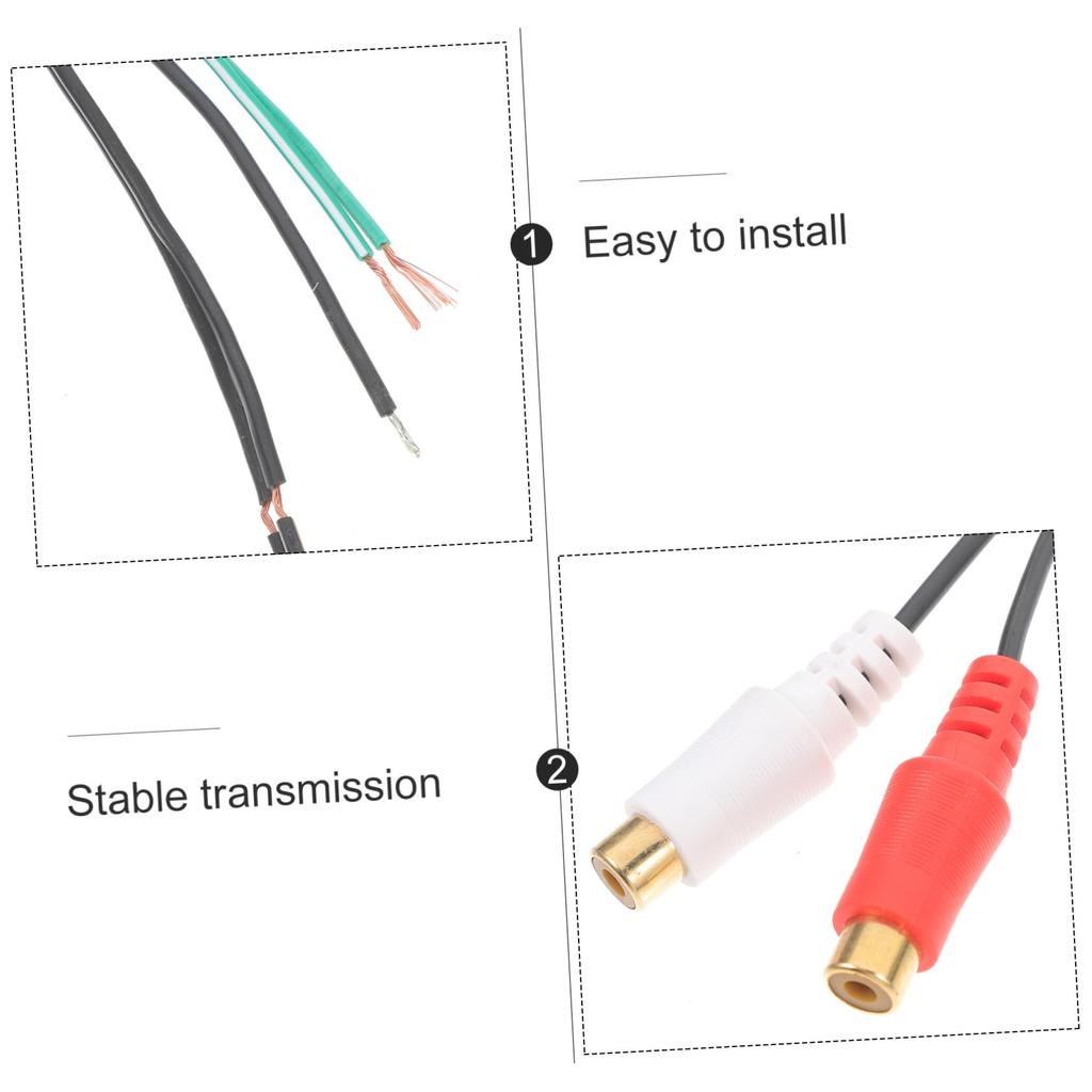 Speaker Wire Adapter, Mipcase Speaker Replacement Stereo Audio Cable Car Speaker Car Stereo Audio Cable Speaker Cable Plastic Black