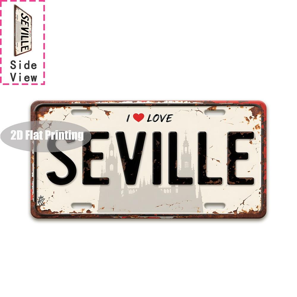 Vintage Distressed City Landscape Year Slogan License Plate Metal Tin Sign Retro Wall Decor For Bar Cafe Home Garden