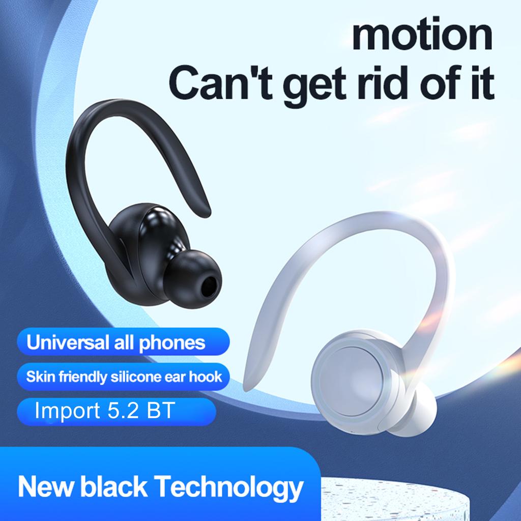 Auricolari business wireless T10 Auricolari impermeabili con gancio singolo BT5.2 Cuffie stereo sportive con cancellazione del rumore Batteria da 50 mAh