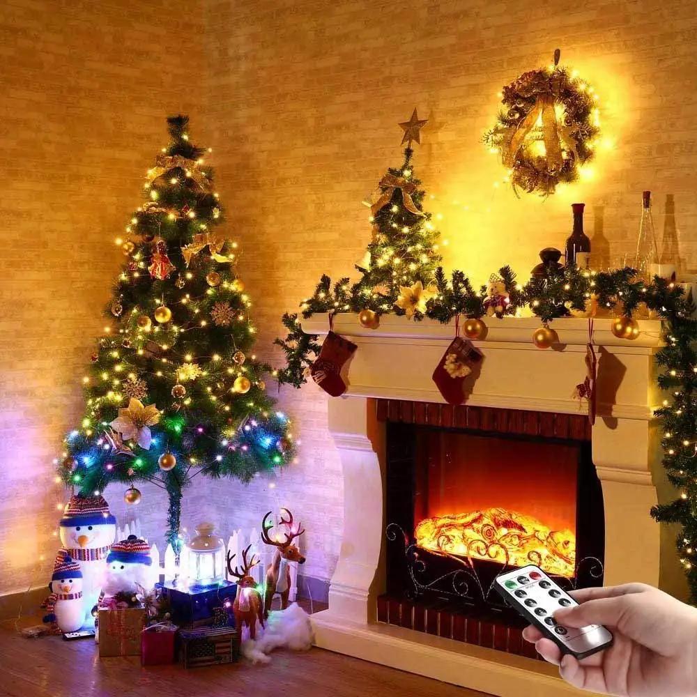 5M 50LEDs Lichterkette Fernbedienung Lichterkette USB Batteriebetrieben LED Lichterkette Timer Kupferdraht Weihnachtsdekoration