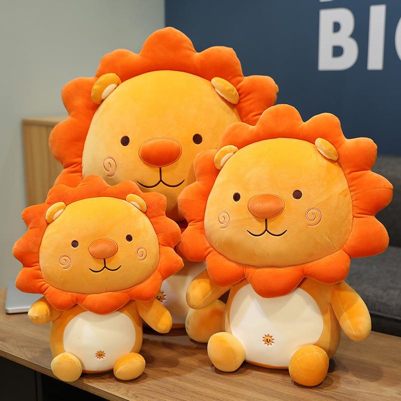 Plush Lion Toy For Girls With Pp Cotton Filling Kids Bed Decor