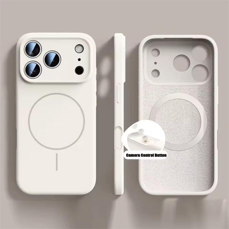 For iPhone 17 ProMax Liquid Skin Feel Magsafe Case For 13 14 15 16 Pro Max Plus 17Pro Air Magnetic Charging Comfort Touch Cover