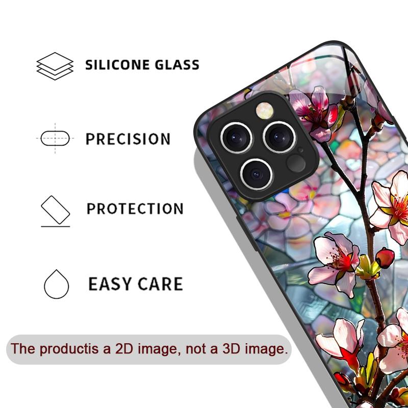Custodia per Telefono in Vetro Temperato Fiore di Orchidea Loto Fioritura Petali Grandi per IPhone 17 16 Pro Max 15 14 13 12 Mini 11 X XS Plus Copertura