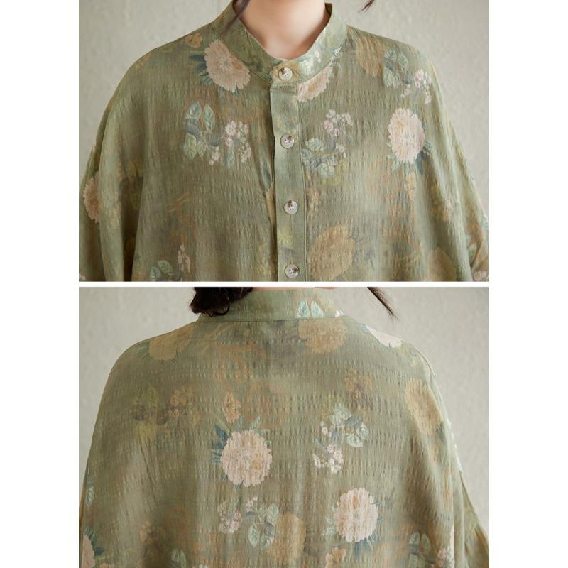 DIMANAF 2025 Summer Women Plus Size Dress Vintage Floral Buttons Casual Loose Long Oversized Dress New