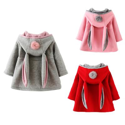 Mädchen Mantel baby Herbst Frühling Jacke Kinder Infant kaninchen lange Ohr Hoodies Baumwolle bebe Oberbekleidung Kinder Kleidung für Mädchen