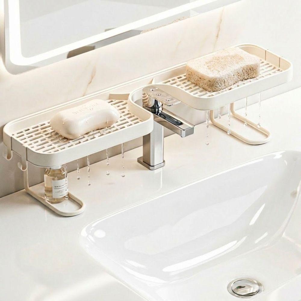 Mesh Bathroom Storage Rack Universal Counter Organizer Faucet Storage Shelf Shower
