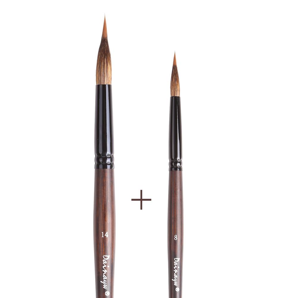 Extended Needle Point Two Layer Watercolor Brushes,Mop Brush Line Brush 2-in-1,Squirrel Hair Mix Nylon Hair Paint Brush for Art Detailing Painting