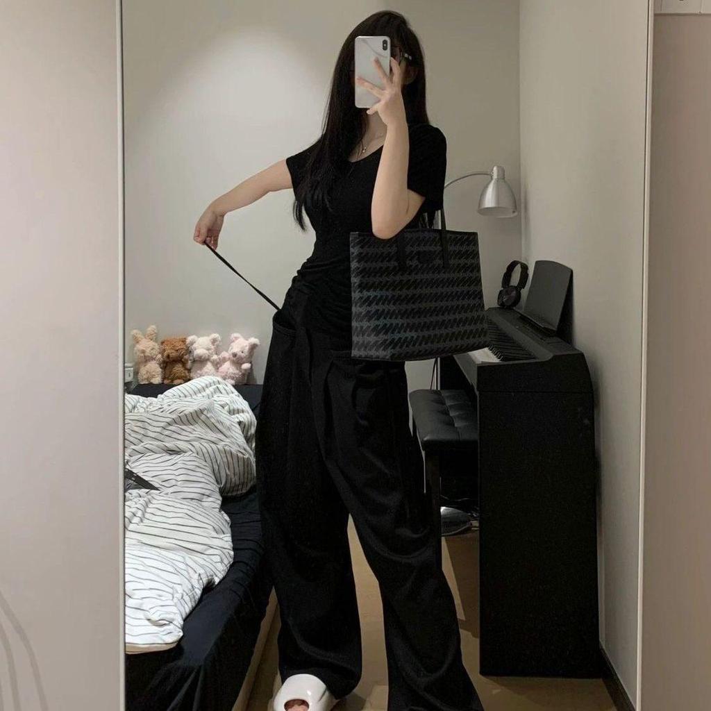 Women's Summer 2025 Slim Fit Rayon V-Neck Short-Sleeve Top