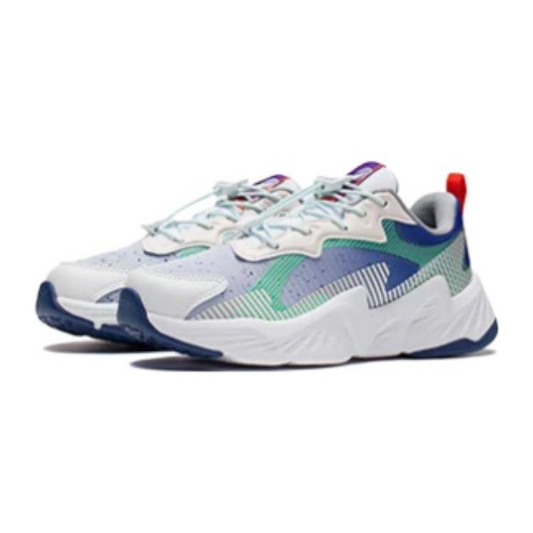 Li Ning Childrens Night Elf 2.0 Sports Non-Slip Shock Absorbing Wear-Resistant Lightweight Casual Shoes Kids Casual Shoes White Gray Blue YKCS120-7