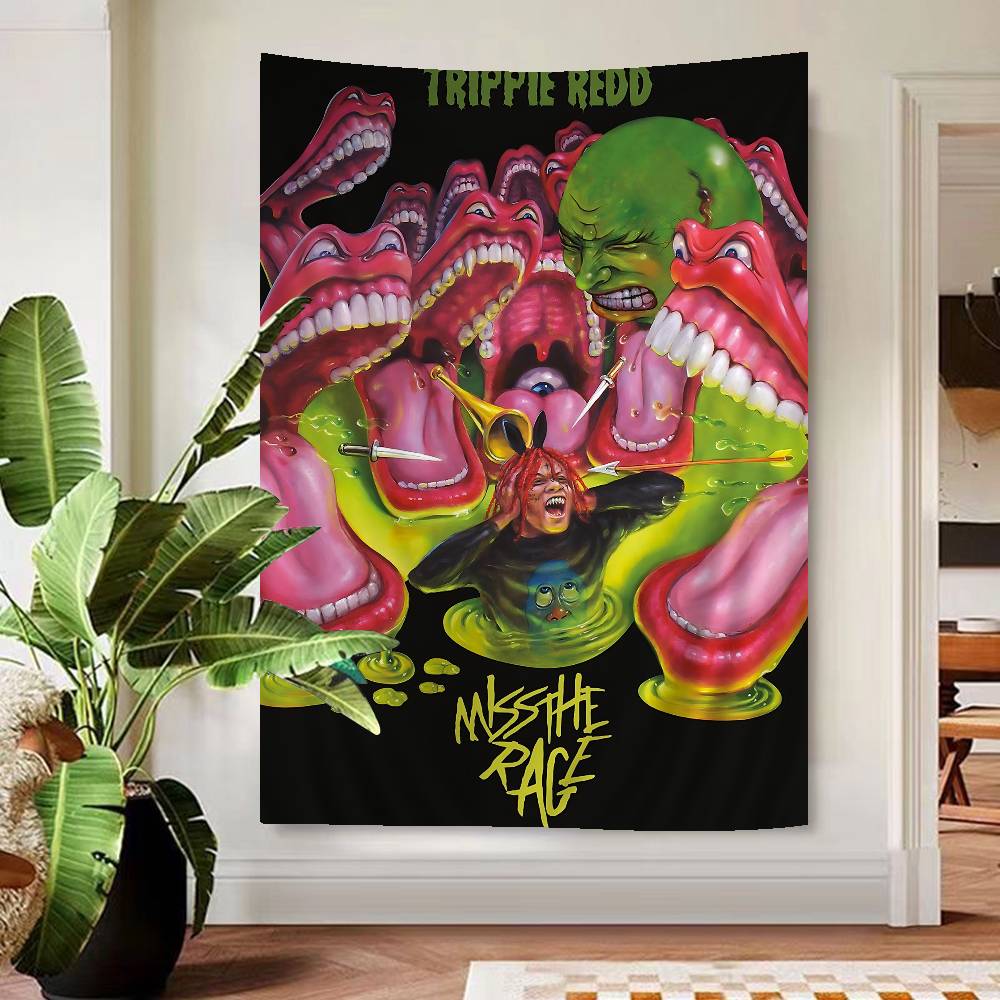 Trippie Rapper Singer Redd Colorful Tapestry Wall Hanging Bohemian Wall Tapestries Mandala Wall Hanging Sheets