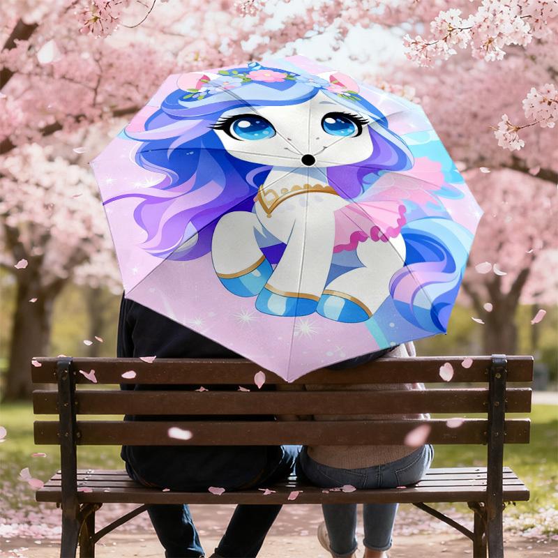 1pc Unicorn Fantasy Pattern Umbrella Design Automatic Opening and Closing Umbrella, High-quality Travel Umbrella, C1128168