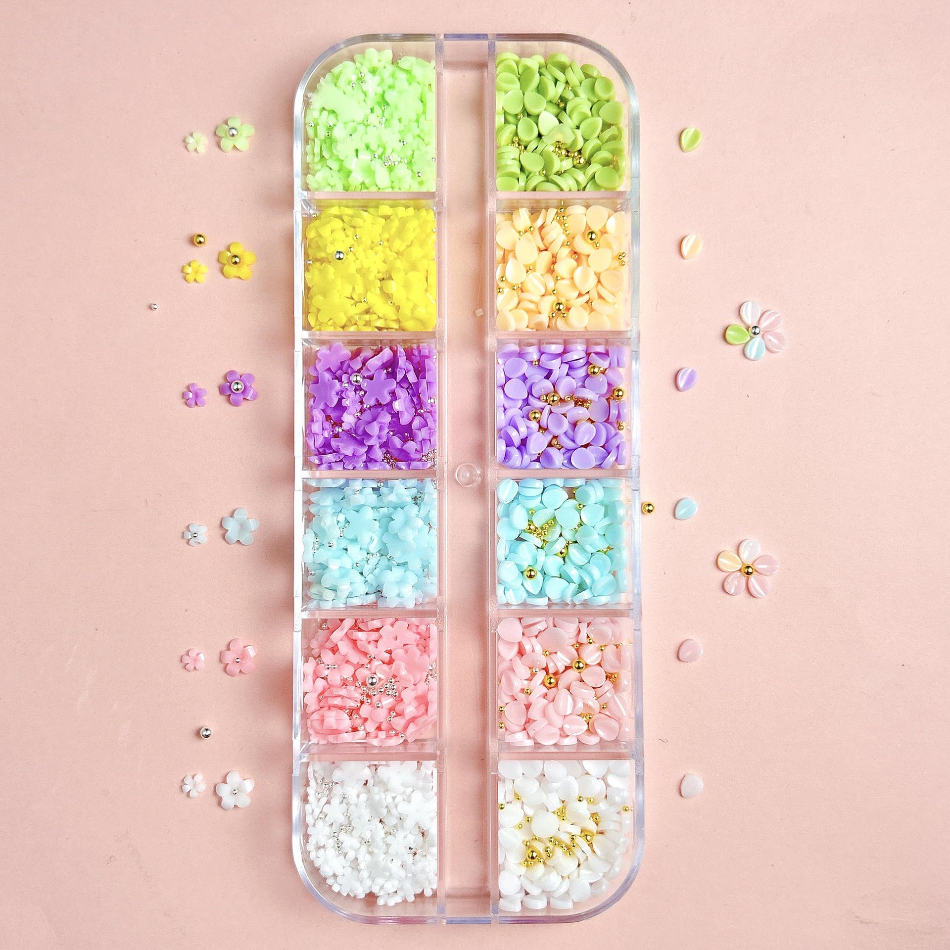 

Трендовые смоляные 3D лепестки для нейл-арта: Стальные бусины и маленькие цветы для DIY ногтей, серег, заколок для волос.