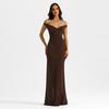 Y26Ds068 European and American Style Cross-Border Women's Spring and Summer Amazon New Sexy and Elegant One-Shoulder Backless Dress