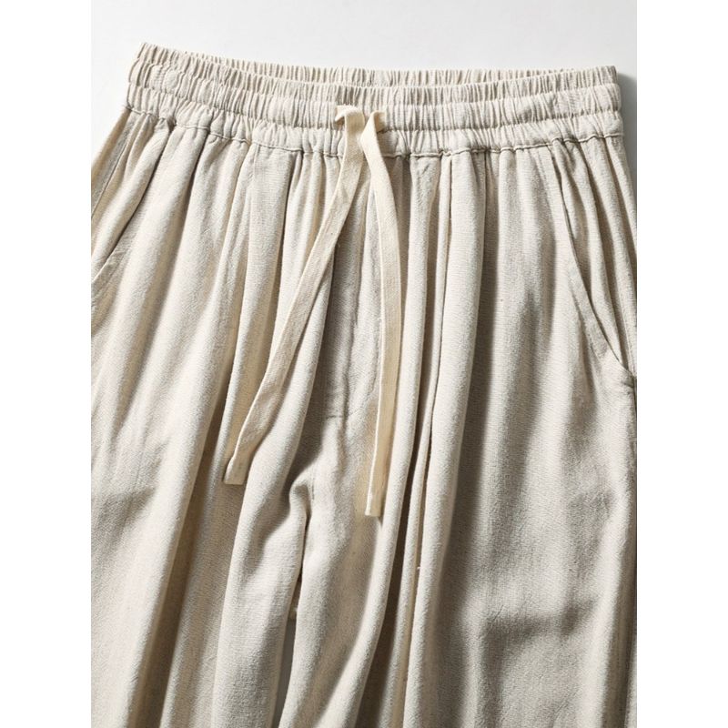 Linen Pants Men's Summer Thin Loose Cotton Linen Pants Export Original Men's Pants Japanese Style Pants Men's Men Casual Pants