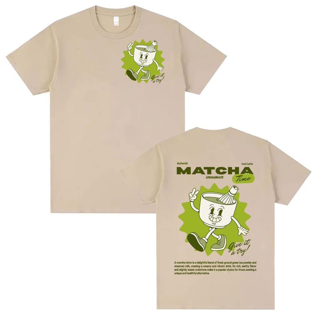 

Funny Drink Coffee Matcha Time Graphic T Shirt Unisex Fashion Gothic Cute Short Sleeve Tshirts Summer Cotton Tshirt Streetwear 4XL