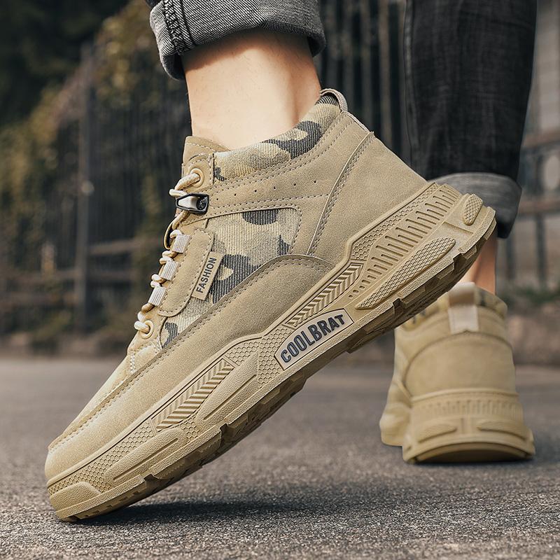 Labor insurance men's shoes 2024 new summer breathable thick-soled work shoes boys locomotive tooling work wear-resistant Martin boots