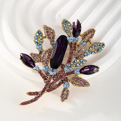 Broche florale vintage, broche atmosphérique à fleurs, vêtements pour femmes, manteau, corsage