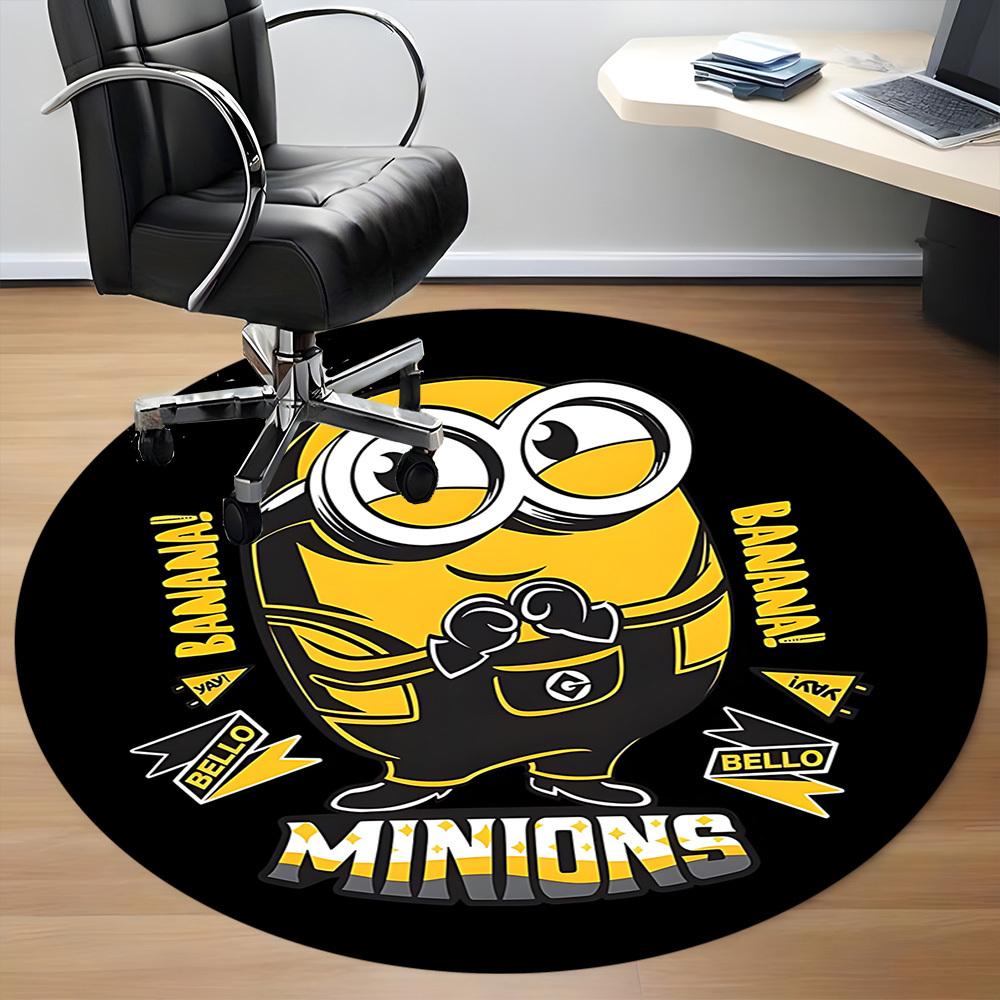 1pc Minions Banana Office Round Area Rug, Bedroom Living Room Home Decor, Room Deco,  Offic A1016145