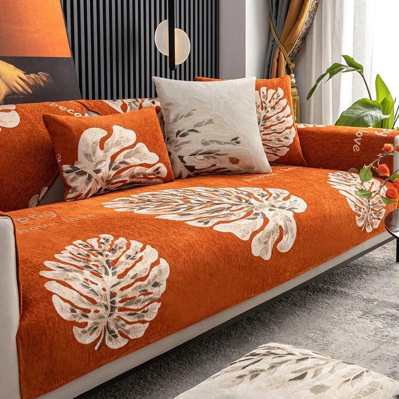 Nový Černý Polštář na Pohovku Potah na Gauč Pastorační Styl Univerzální pro Čtyři Roční Období Protiskluzová Látka Potah Ručník na Pohovku