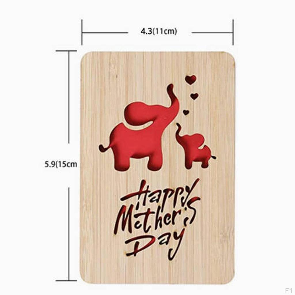 Bamboo Card Special Gifts for Mom Greeting Cards Party Year Kids
