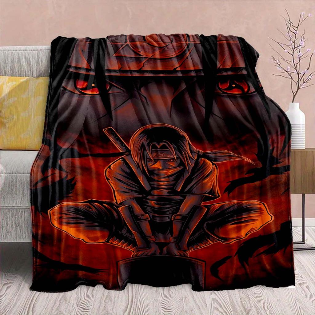 Naruto Anime Flannel Blanket - Soft Warm Perfect for Sofa, Bedding Camping Travel Office Home Decor -QJY