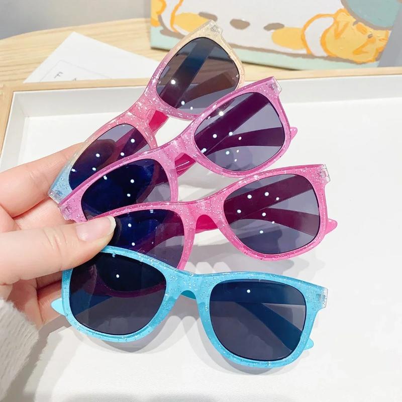 Cool Kids Colorful Sunglasses Shiny Square Frame Trendy Fashion Girls Sun Glasses Cute Eyewear UV Protection Lentes De Sol