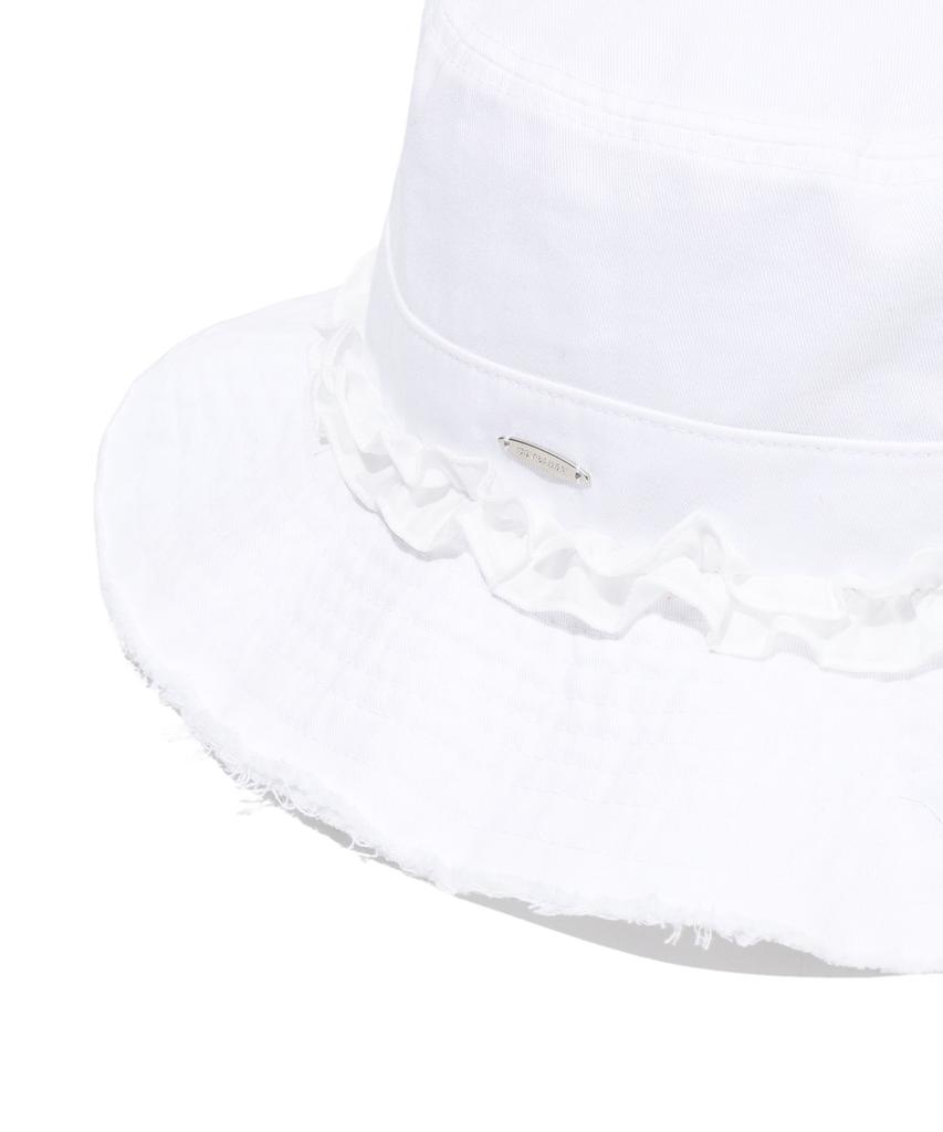 COVERNAT WOMAN Cloverheart Grunge Bucket Hat White