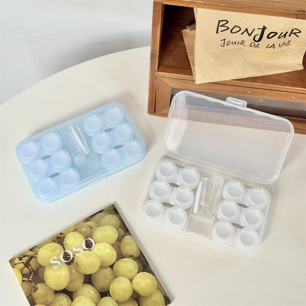 New Large-Capacity Contact Lens Box PVC Contact Lens Storage Box Morandi Color Contact Lens Companion Box Nursing Box