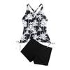 2025 Tankini Feminino Europeu e Americano com Estampa de Coco e Parte de Baixo Boyleg
