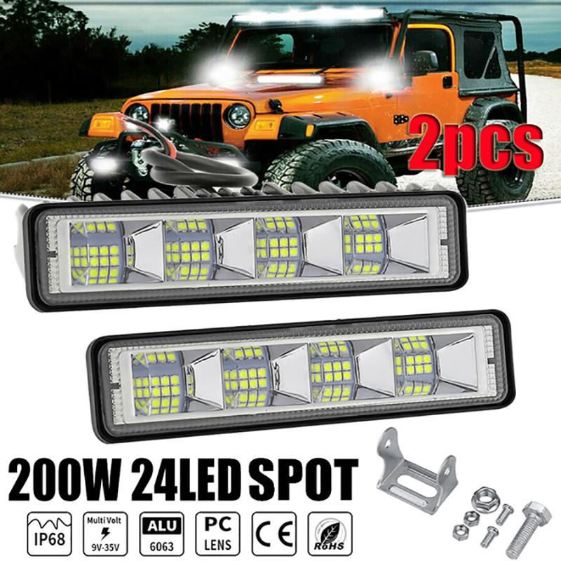 2Pcs 6Inch Led Work Light Spot Beam Bar Car Suv Offroad Driving Fog Lamps