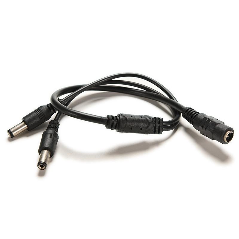 1 Female To 2 Male DC 12V Power Supply Plug Connector Cable Y Splitter Adapter Cord For CCTV Security Camera LED Strip