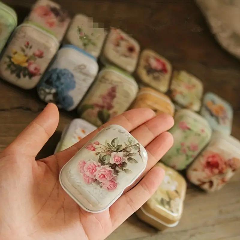 1/10pcs Christmas Mini Metal Storage Box With Lid Tin Trinket Jewelry Coin Box Candy Container Jewelry Organizer Storage Box