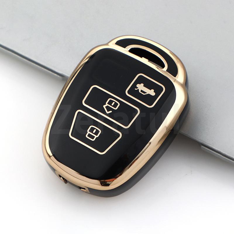 Fashion Tpu Silver Edge Car Key Shell Case Fob Cover For Toyota Rav4 Hiace Land Cruiser Aqua Ractis Corolla Vitz Accessories