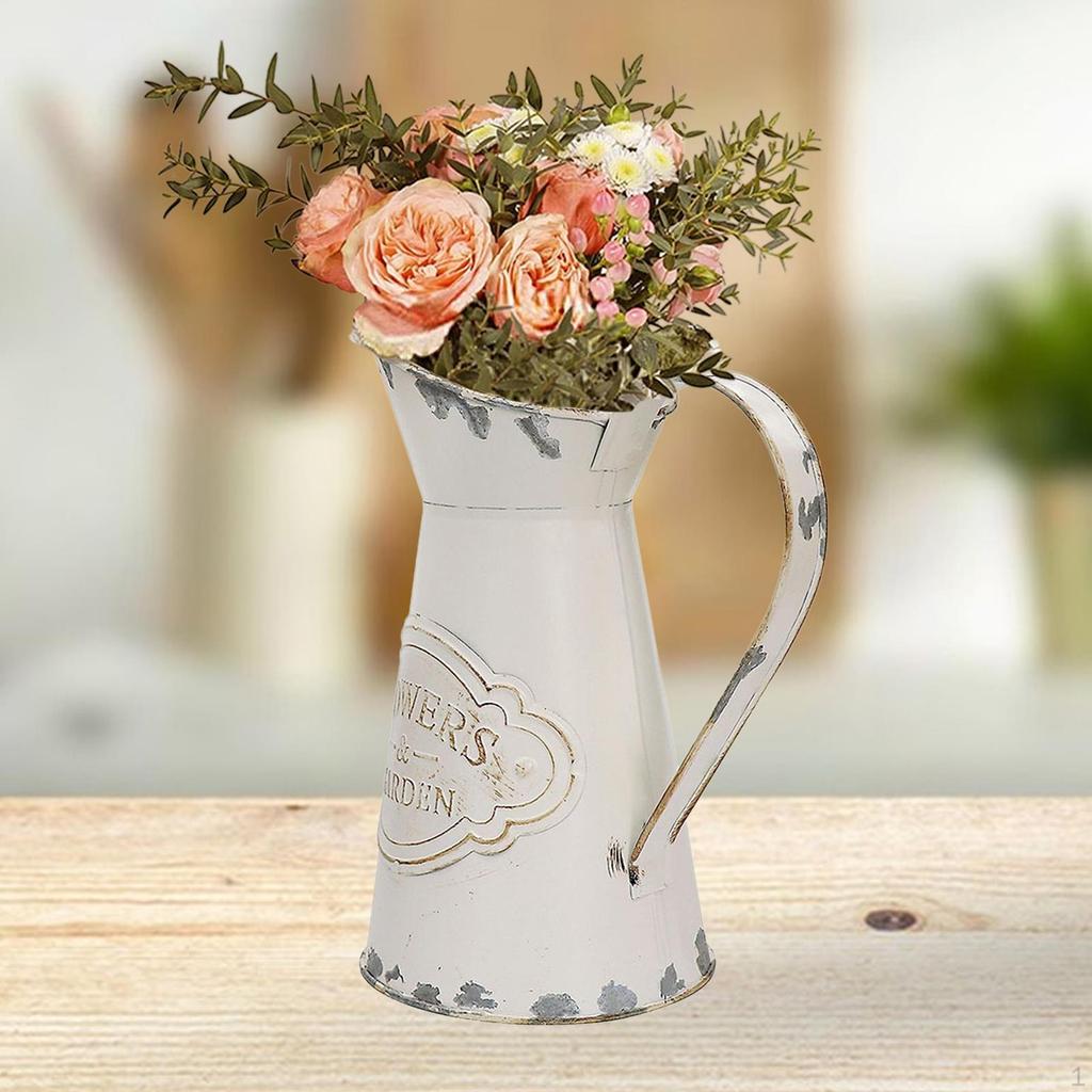 Pitcher Vase Home Decor Farmhouse Jug Shabby Mini Flower Milk for Mantel Fireplace