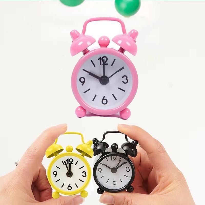 Portable Mini Alarm Clock Retro Double Bell Desk Table Clock Durable Quartz Clock Home Decoration Table Watch Desk Clock