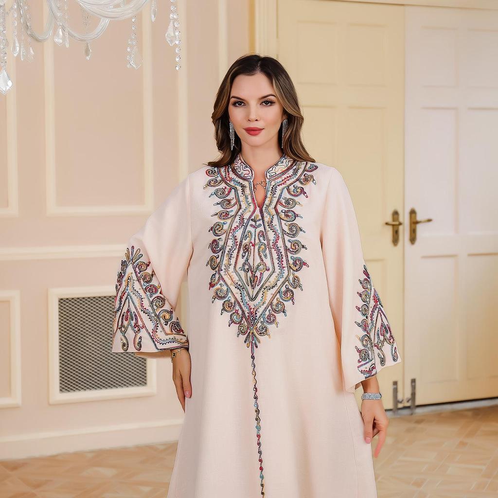 Embroidered Women's Abaya Gown - Dubai Style