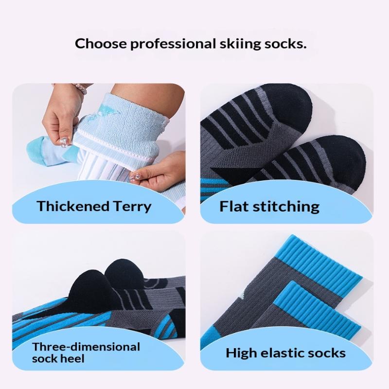 1 Pair Professional Winter Ski Socks Adult Snow Hiking Socks Thickened Warm Sports Snowboard Cycling Soccer Socks Women Men Gift