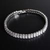 New Luxury Princess Cut 17cm Silver Color on Hand Bracelet Bangle for Women Anniversary Gift Jewelry S5776