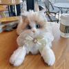 Crafted Beautifully Plush Cat Doll Soft Long Fur Kitty Toy For Kids And Collectors