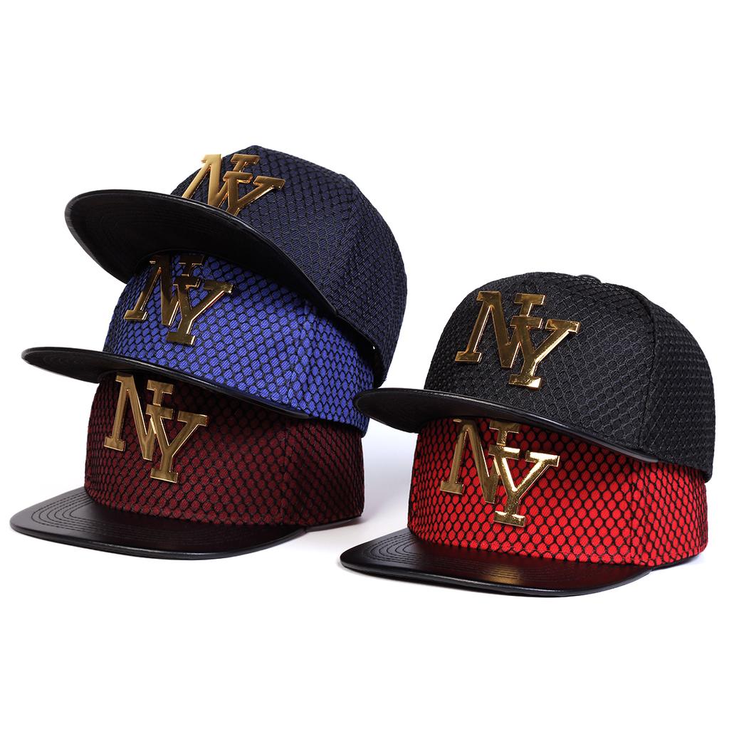 Letter Metal Label Decoration Baseball Cap Fashion Grid Snapback Hat Men Outdoor Sports Hats Hip Hop Caps