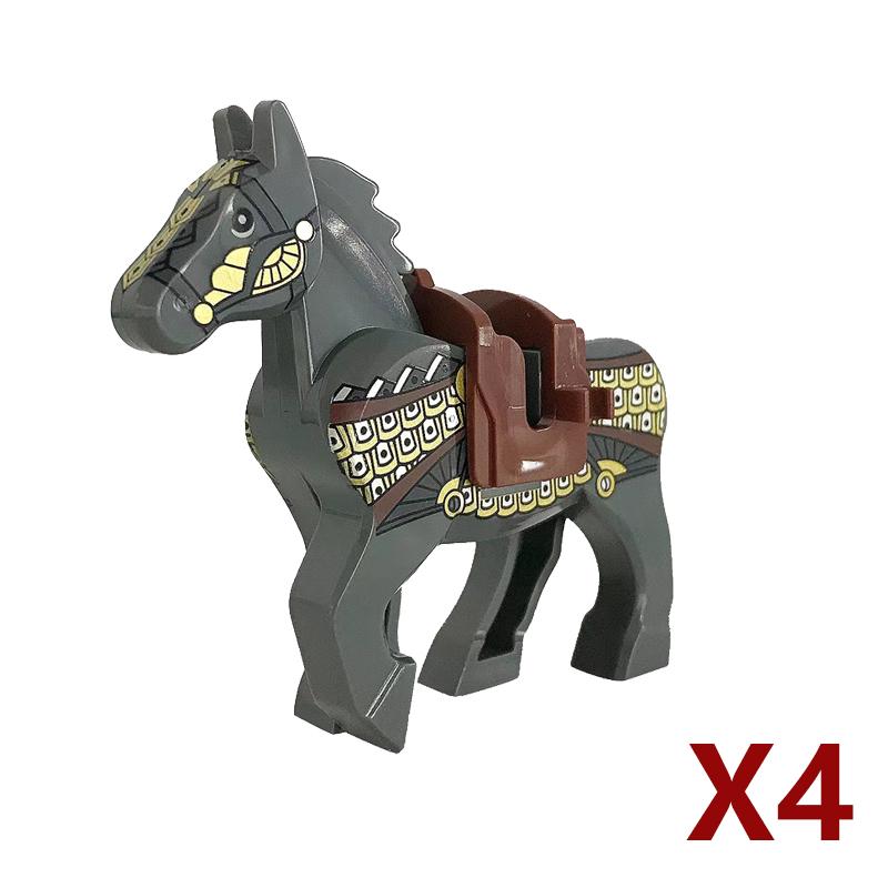 Medieval Soldier Figures Building Block War Horse Jungle Adventure Beast War Wolf Military Waffen Helmet  Armor Sets Blocks Toys