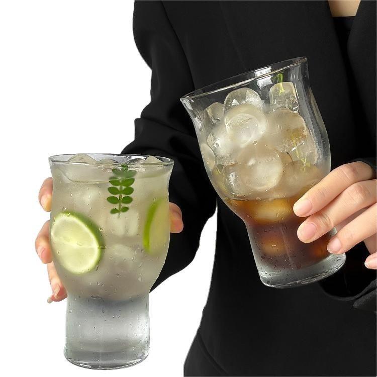 Wide Mouth Glass Cup, Multipurpose Transparent Glass for Coffee, Juice, Beer, Water, American Style Daily Drinking Tumbler