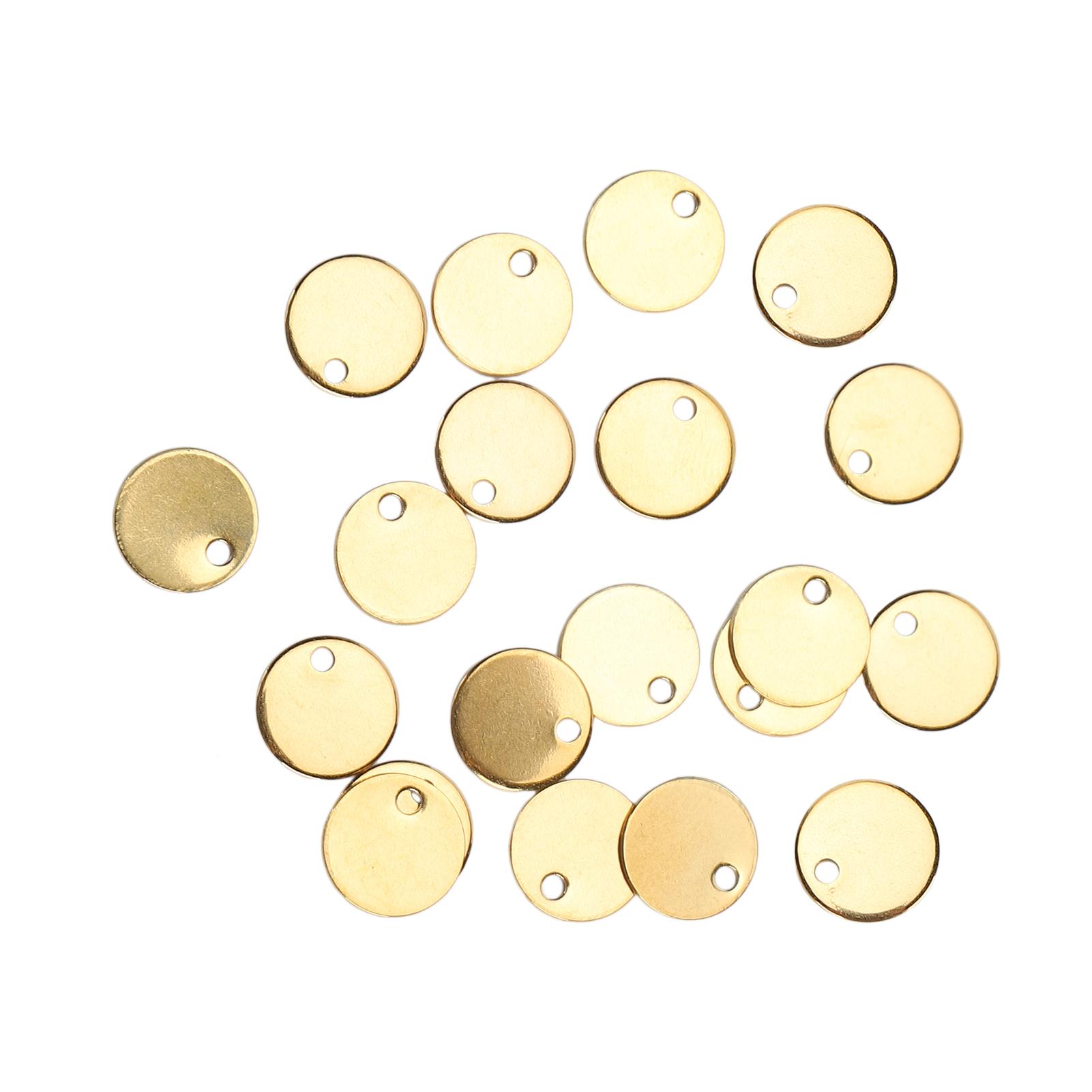 20pcs Stainless Steel Round Pendant   Dog   with Hole Jewelry Making Accessory