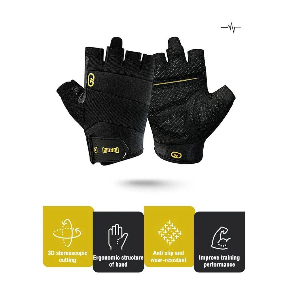 1Pair Thickened Weightlifting Gloves Anti-Slip Cycling Motorcycle Gloves  Sports Gym
