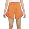 Jordan Sport Logo Print Elastic Waist Mid Rise Straight Leg Shorts Women Shorts Orange DQ4456-819