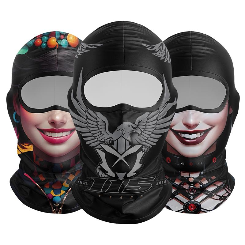 Balaclava New 3D Human Face Outdoor Cycling Mask Breathable Quick-drying UV Sun Protection and Dustproof Ice Silk Full Face Mask