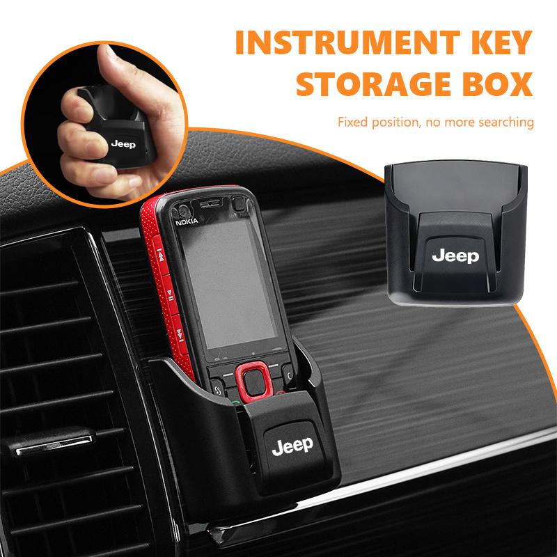For Jeep Car Key Holder Dashboard Organizer Anti-slip Box with Hook Cherokee Patriot Liberty Wrangler JK JL Commander AJT1
