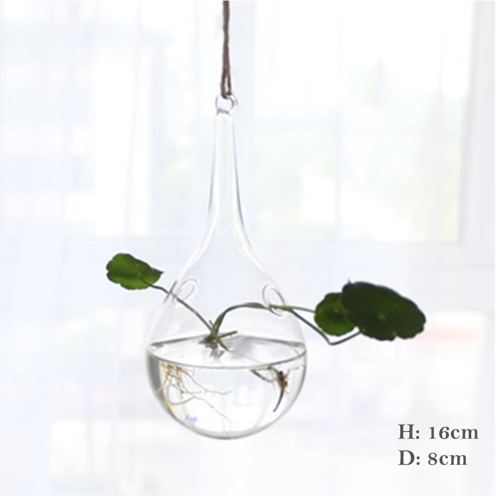 1Pcs Creative Hanging Glass Vase Transparent Hydroponic Container Terrarium Flower Plant Pot Garden Home Wedding Decoration