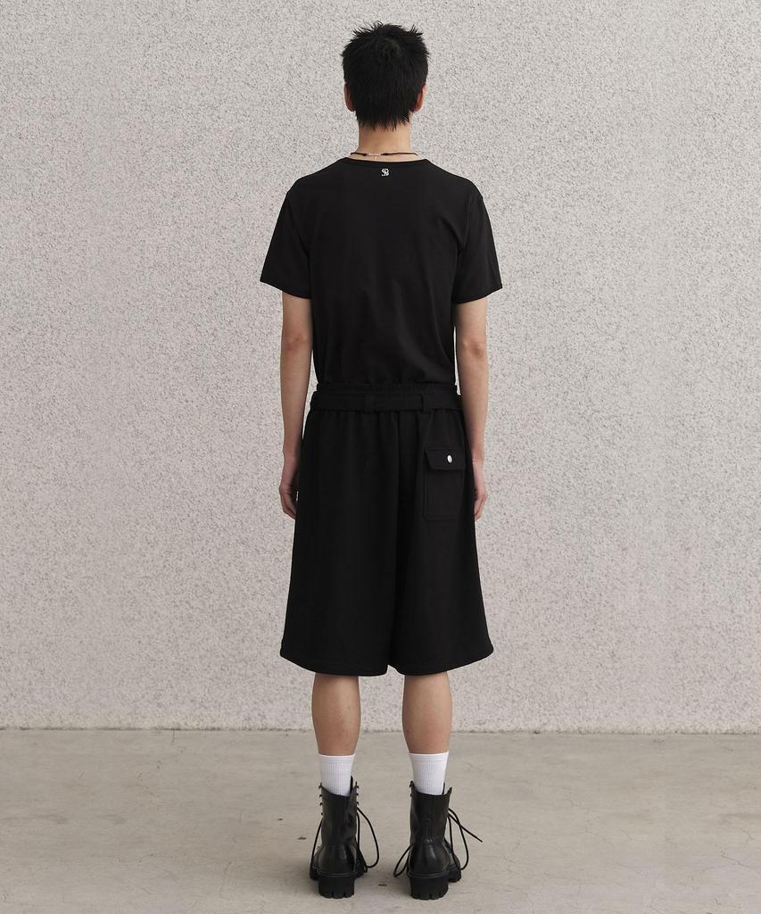 SENTAIR Belted Bermuda Wide Pants_Black